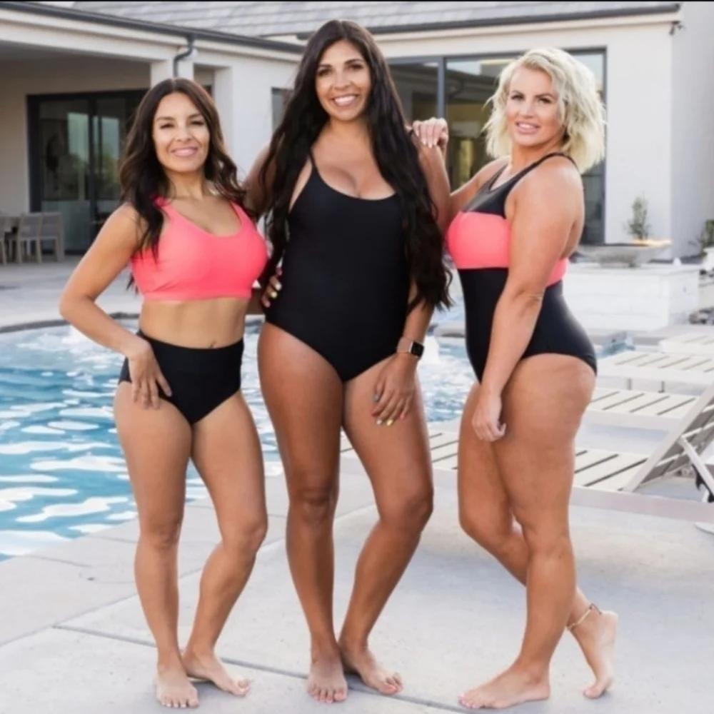 Bikini One Piece High Waist Tankini Swimsuit Women